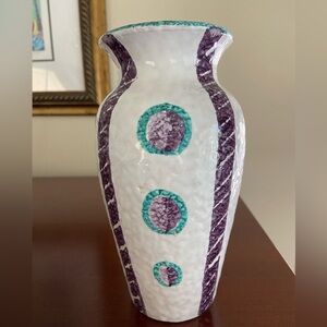 Fratelli Fanciullacci Alla Moda Vintage Italian Sgraffito Vase MCM Polka Dot